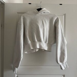 TNA Off-White Cropped Hoodie